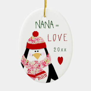 Liebe NANApenguin-Weihnachtsgeschenk Keramikornament