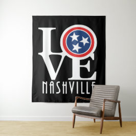 LIEBE Nashville (weißer Text) Wandteppich