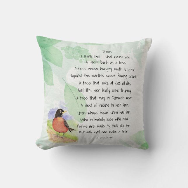 Liebe Natur Inspiration Gedicht Bäume Kilmer Kissen (Vorderseite)