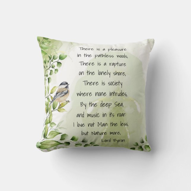 Liebe Natur Inspiration Zitat Lord Byron Kissen (Vorderseite)