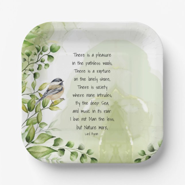 Liebe Natur Inspiration Zitat Lord Byron Pappteller (Vorderseite)