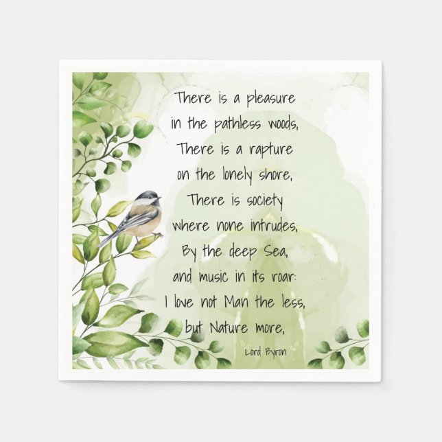 Liebe Natur Inspiration Zitat Lord Byron Serviette (Vorderseite)