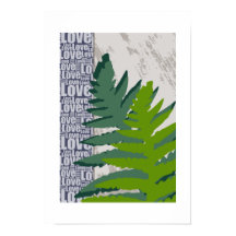 Liebe Natur Stilvolle Blue & Green Fern Blätter
