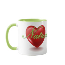 Liebe Natur weiß und grüner Becher