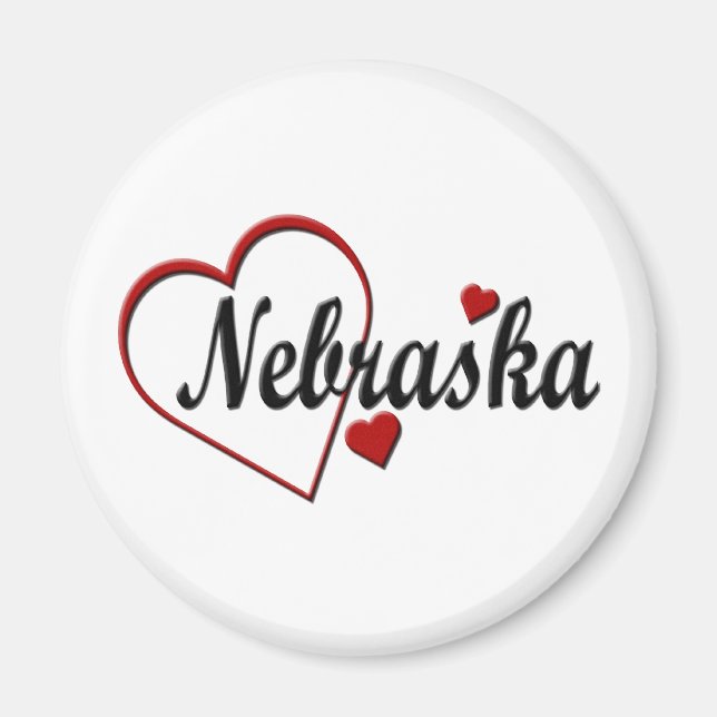 Liebe Nebraska Herz Magnet (Vorne)