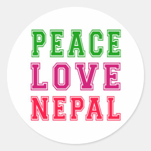 Liebe Nepal Runder Aufkleber