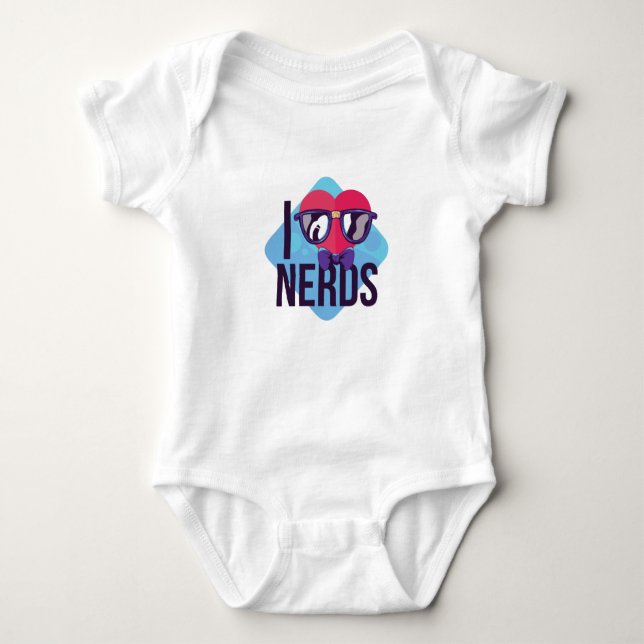 Liebe Nerd Baby Strampler (Vorderseite)