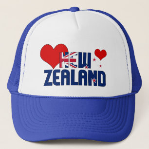 Liebe Neuseeland-Flaggen-Herzen Patriotisch Truckerkappe