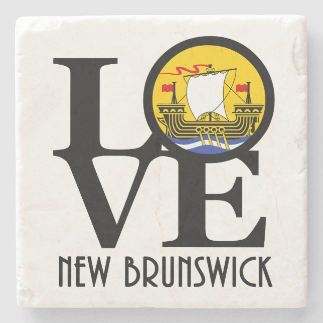 LIEBE New Brunswick Kanada Steinuntersetzer (Vorderseite)