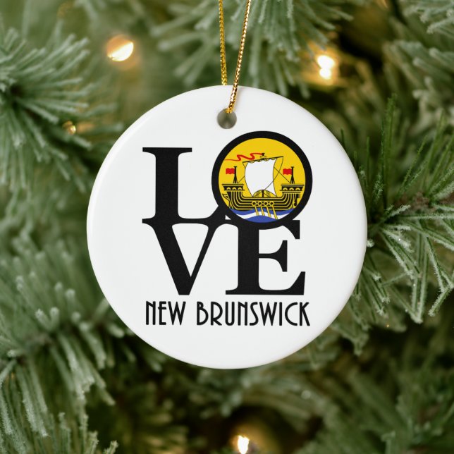 LIEBE New Brunswick Keramik Ornament (Baum)