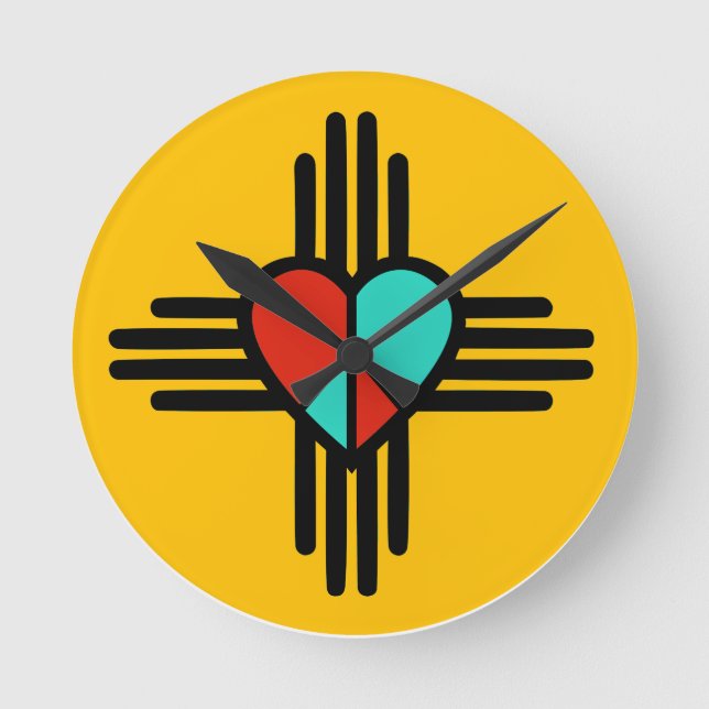 Liebe, New Mexico, Frieden Runde Wanduhr (Vorderseite)