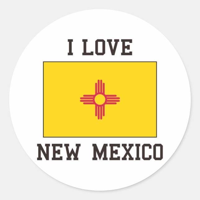 Liebe New Mexico Runder Aufkleber (Vorderseite)
