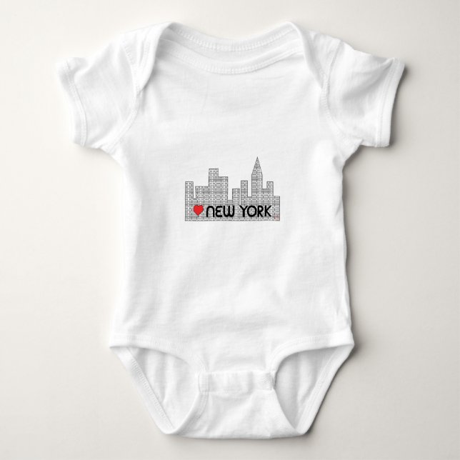 Liebe NEW YORK Baby Strampler (Vorderseite)