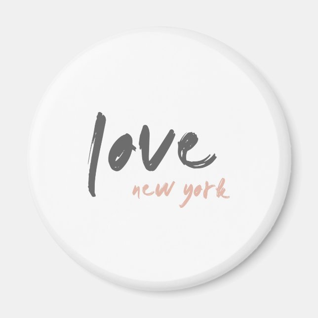 Liebe New York | NYC USA Modern Wanderlust Pink Magnet (Vorne)