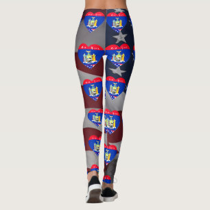 Liebe New York Patriotische Flagge Spaß Leggings