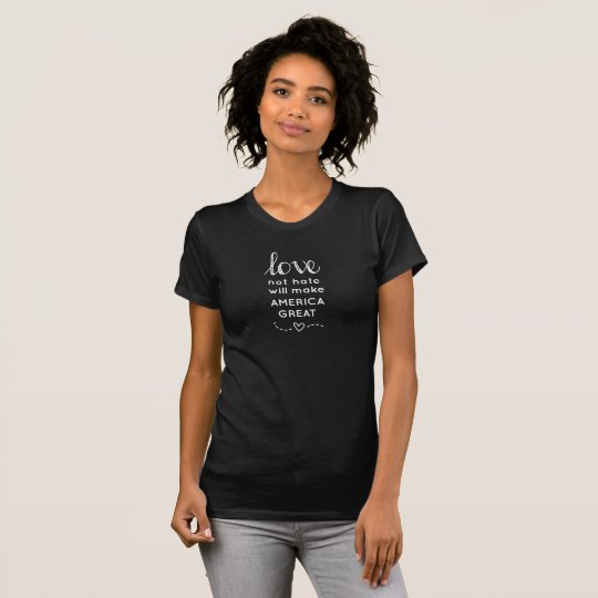 Liebe-nicht Hass stellt Amerika großen Crew-T - T-Shirt