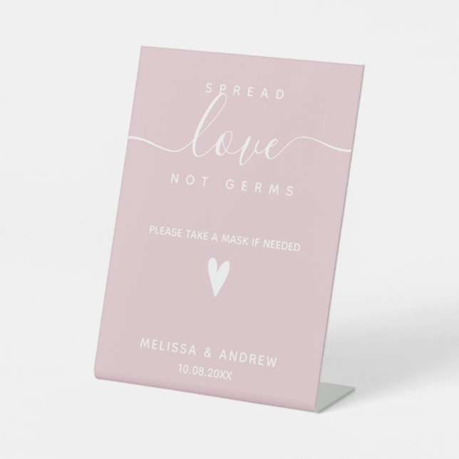 Liebe nicht Keime verbreiten - Covid Safety Weddin Sockelschild (Vorderseite)