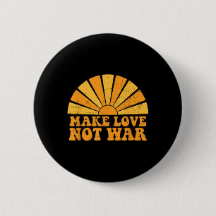 Liebe nicht Krieg Frieden Sonnenschein Groovy Retr Button