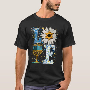 LIEBE Niedlich Hanukka Floral Dreidel Menorah Chan T-Shirt