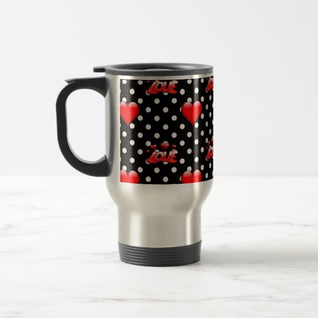 Liebe Niedlich Heart S und stilvolles Polka dot Pa Reisebecher (Links)