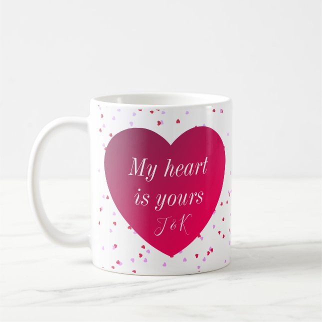 Liebe Niedlich Keepake Rotes Herz Moderner Valenti Kaffeetasse (Links)