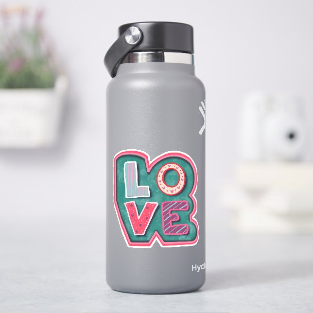 "LIEBE Niedlich Valentine-Inspirivity-Aufkleber Aufkleber (HydroFlask)