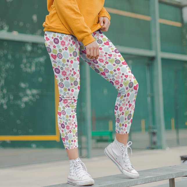 Liebe Niedliche Herzknöpfe Valentinstag Leggings (Von Creator hochgeladen)