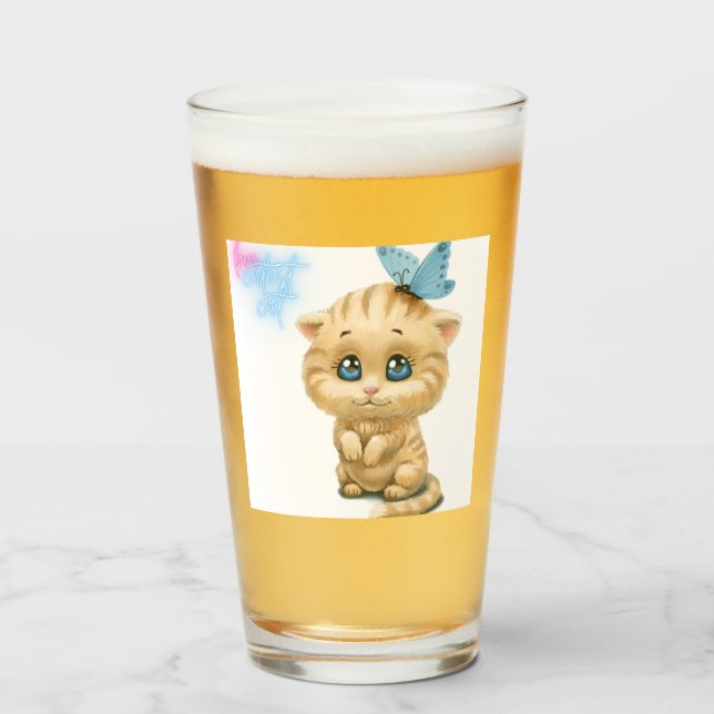 Liebe niedliche Katze Glas (Vorne (Gefüllt))
