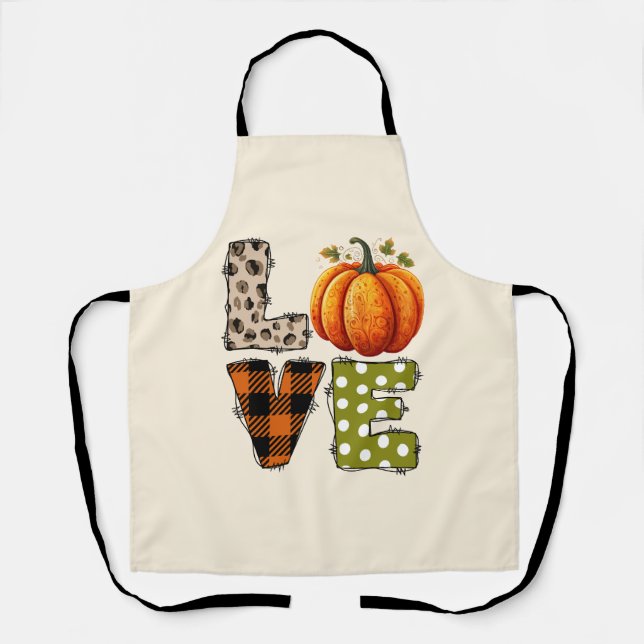 LIEBE - Niedliche Pumpkin & Polka Dot Letters Schürze (Vorderseite)