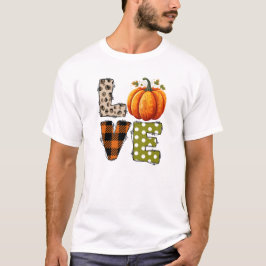 LIEBE - Niedliche Pumpkin & Polka Dot Letters T-Shirt