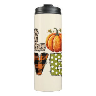 LIEBE - Niedliche Pumpkin & Polka Dot Letters Thermosbecher