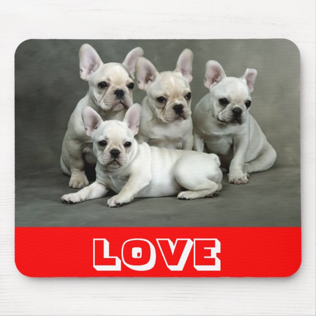 Liebe Niedlichen Französisch Bulldog Welpe Hund Mo Mousepad (Vorne)