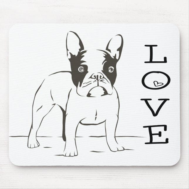 Liebe Niedlichen Französisch Bulldog Welpe Hund Mo Mousepad (Vorne)