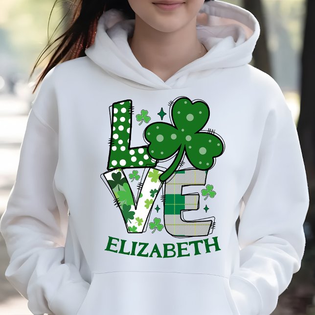 Liebe Niedlicher Grüner St. Patrick's Day Personal Hoodie (Von Creator hochgeladen)