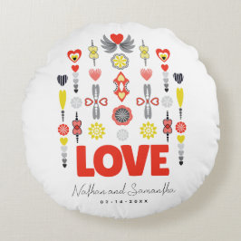 LIEBE Niedliches Minimalistisches Jubiläum Rundes Kissen