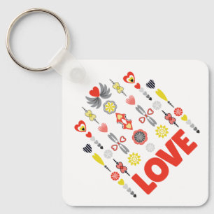 LIEBE Niedliches Minimalistisches Jubiläum Schlüsselanhänger