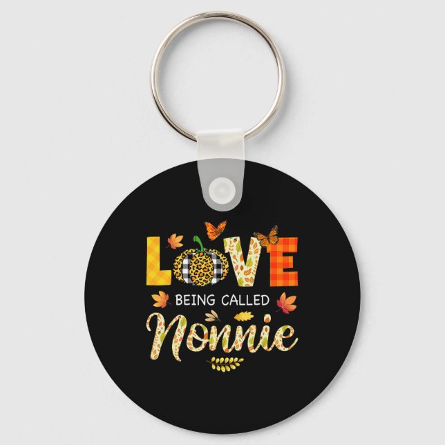 Liebe Nonnie Pumpkin Herbstlaub Danke Schlüsselanhänger (Vorderseite)