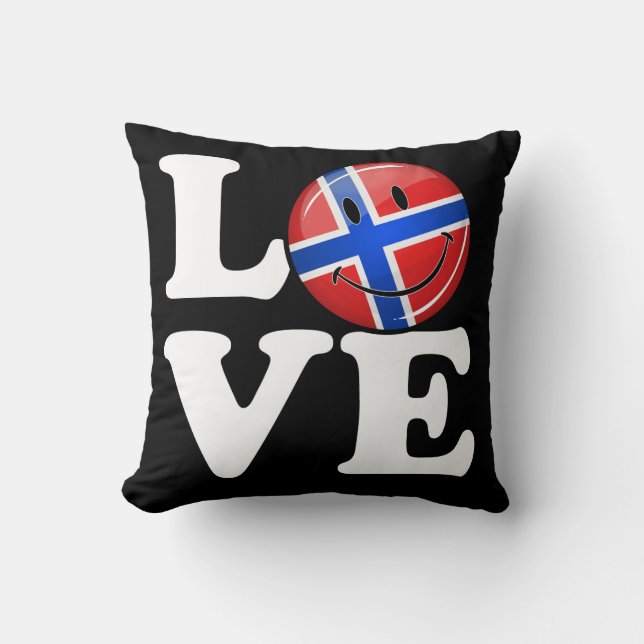 Liebe Norwegen Lächelfahne Kissen (Vorderseite)