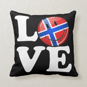 Liebe Norwegen Lächelfahne Kissen