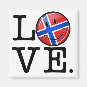 Liebe Norwegen Lächelfahne Magnet