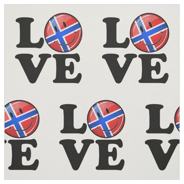 Liebe Norwegen Lächelfahne Stoff (Muster)