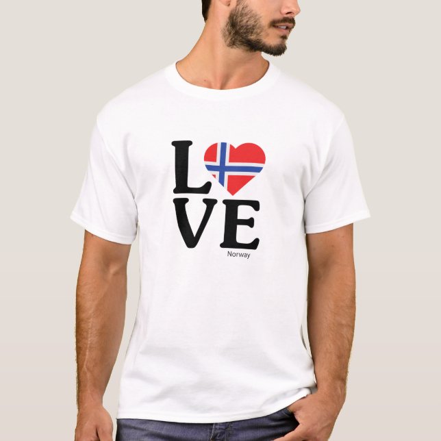 Liebe Norwegen T-Shirt (Vorderseite)