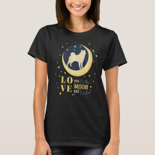 Liebe Norwegischer Elkhound Hund zum Mond T-Shirt