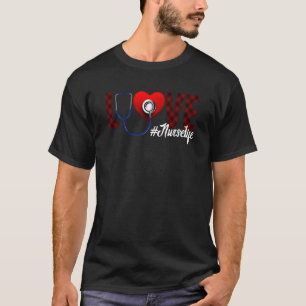 Liebe Nurse Life Buffalo Kariert Niedliche Kranken T-Shirt