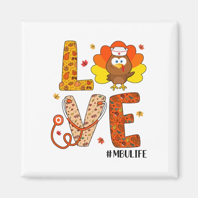 Liebe Nurse Life Fall Mbu Nurse Türkei Erntedank Magnet (Vorne)