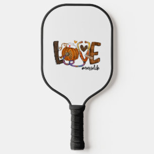 Liebe Nurse Life Pumpkin Leopard Fall Halloween Pickleball Schläger