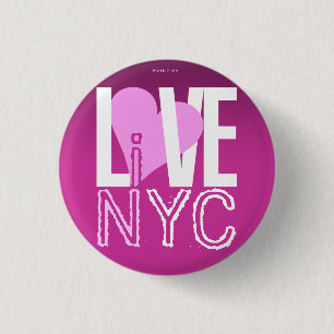 Liebe NYC leben im NYC Knopf-Rosa Button