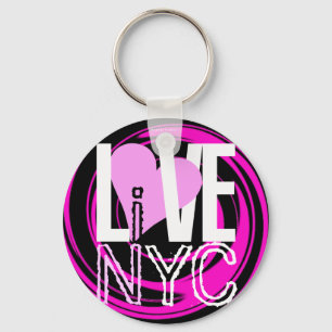 Liebe NYC leben im NYC Schlüsselanhänger-Rosa Schlüsselanhänger