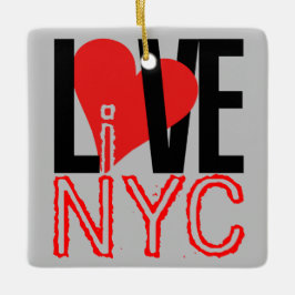 Liebe NYC live in NYC Square Ornament