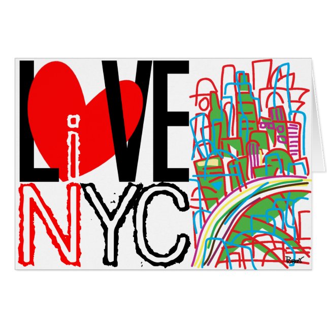 Liebe NYC u. leben in NYC #4 Karte (Vorderseite (Horizontal))